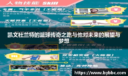 凯文杜兰特的篮球传奇之路与他对未来的展望与梦想